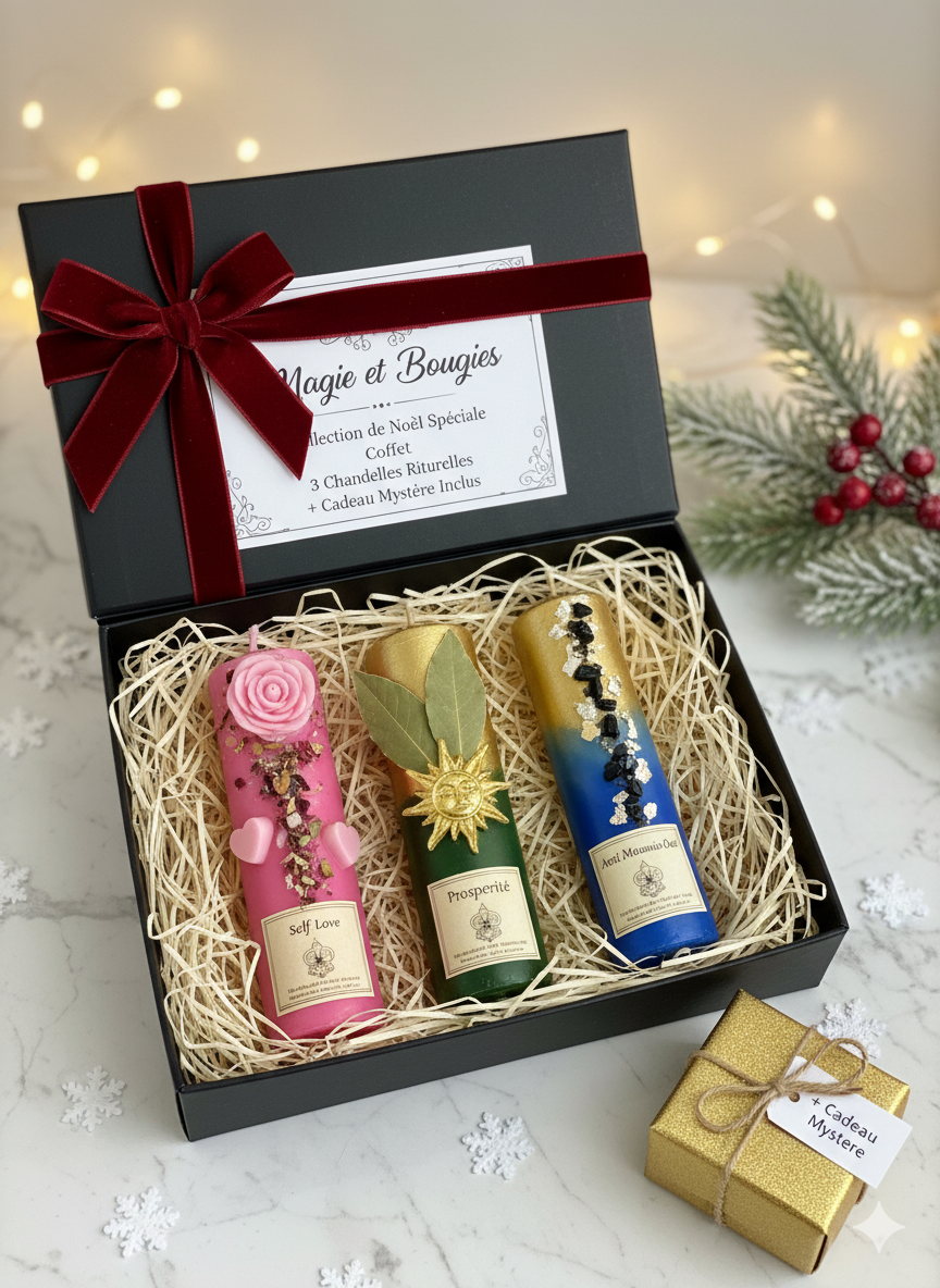Coffré découverte chandelle rituels + un cadeau
